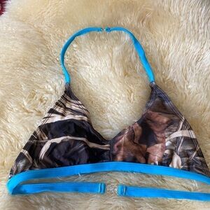 Camo and teal bakini top size 11